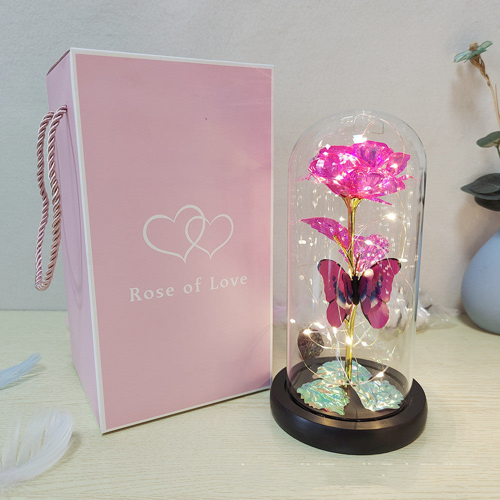 Éternelle Rose Illuminée : Le Cadeau Romantique Idéal avec Lumière LED