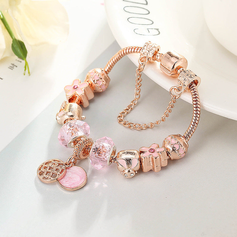 Bracelet en Or Rose Géométrique - Élégance pour Femmes