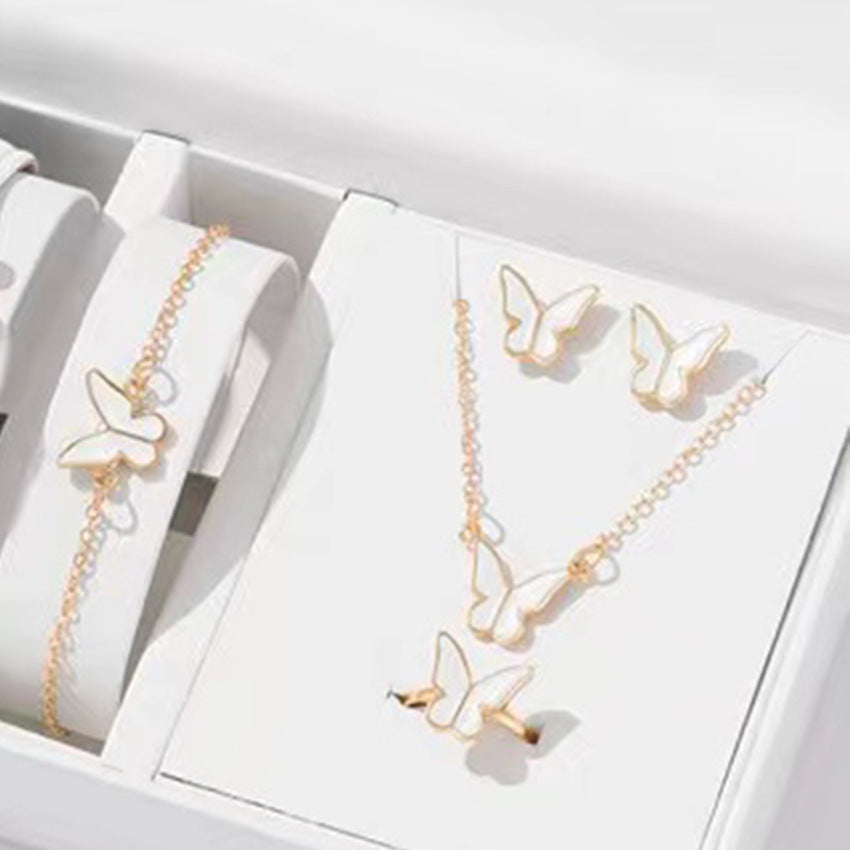 Coffret de Bijoux 5 Pièces - Ensemble Papillon Élégant