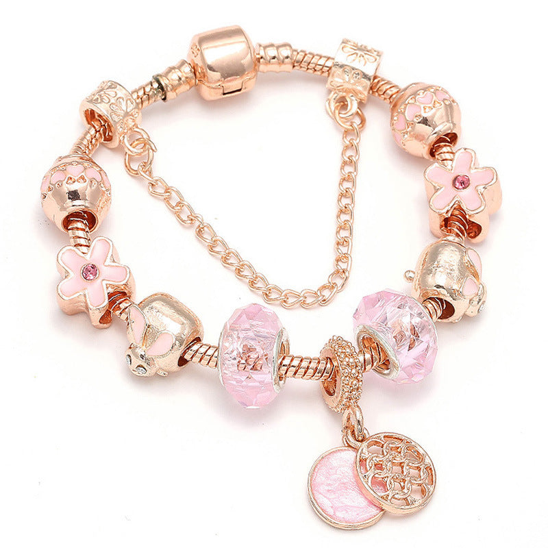 Bracelet en Or Rose Géométrique - Élégance pour Femmes