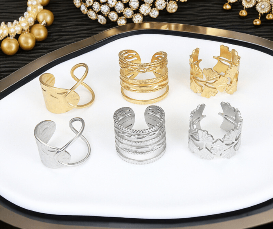 Bague Minimaliste Dorée - Élégance et Moderne - KadooKadooÉclat de Feuille DoréeCJLX210961502BYMykadoo.shopBague