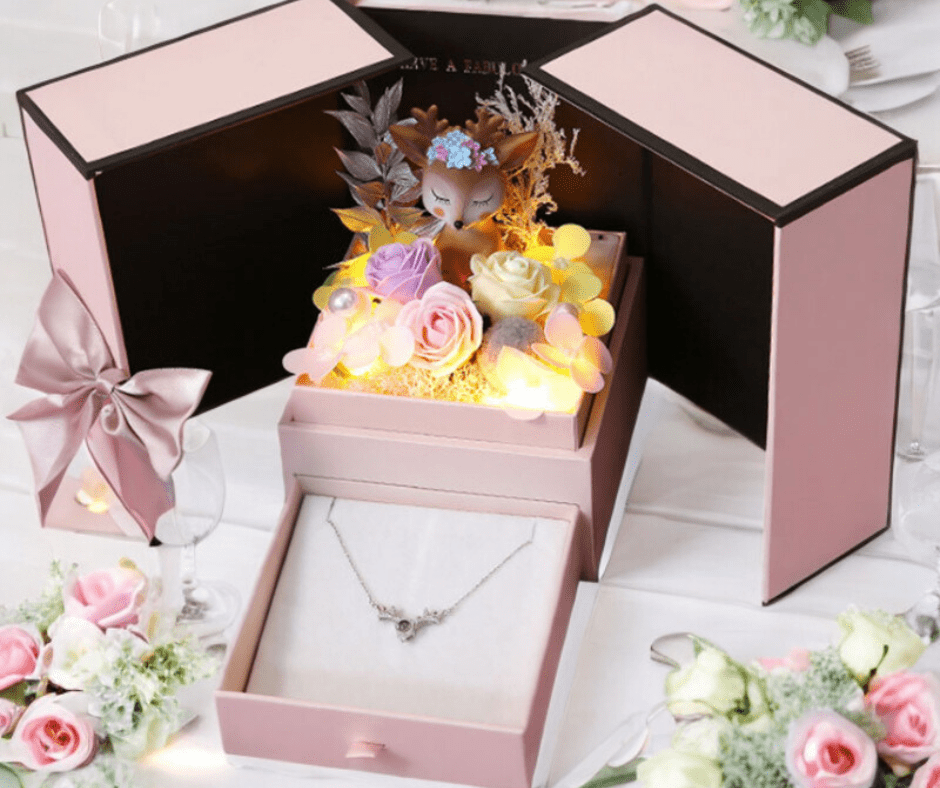 Boîte Cadeau de Roses Éclatantes : Un Présent Enchanteur et Lumineux pour Toutes les Occasions - KadooKadooSymphonie de RosesCJZBLXLX22768 - PackageMykadoo.shopCoffret De Cadeau