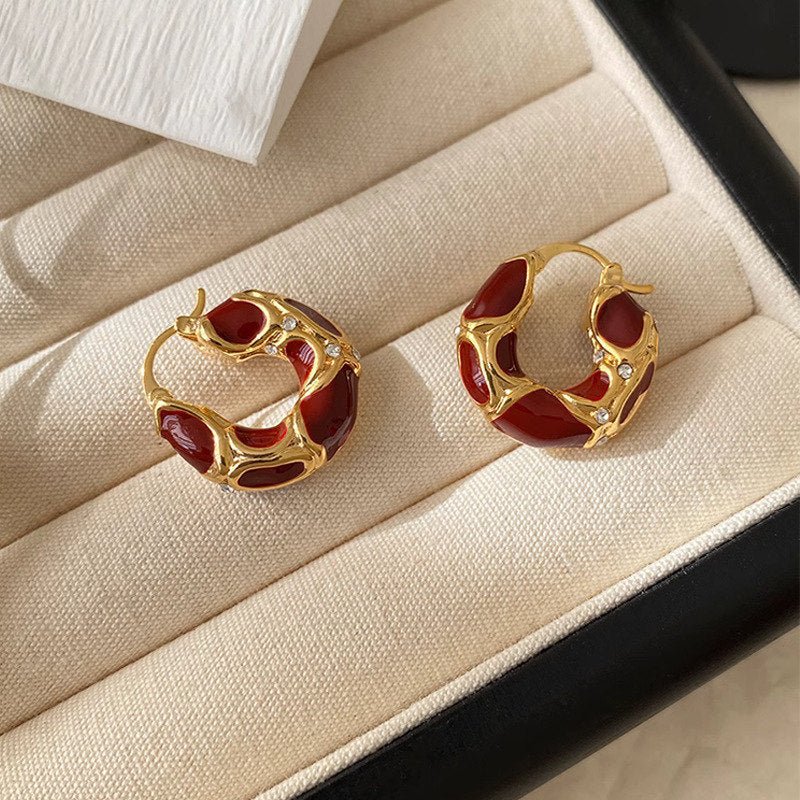 Boucles d’Oreilles Émaillées Lava Chic - KadooKadooRougeCJYD206551101AZMykadoo.shopBoucles d'oreilles
