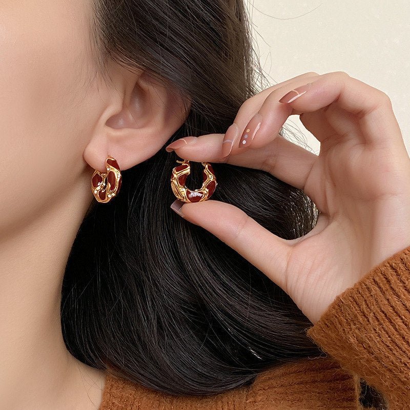 Boucles d’Oreilles Émaillées Lava Chic - KadooKadooNoirCJYD206551102BYMykadoo.shopBoucles d'oreilles