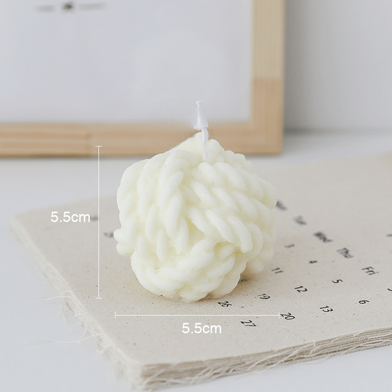 Bougie Parfumée en Forme de Boule de Laine – Artisanat Élégant et Parfums Envoûtants - KadooKadooBlanc / LaiteuxCJJT166251812LOMykadoo.shopBougies