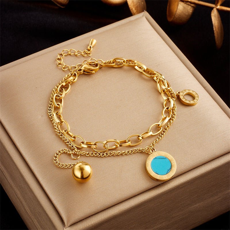 Bracelet Double Couche - Luxe et Audace - KadooKadooCéleste DoréCJSL205392802BYMykadoo.shopBracelet