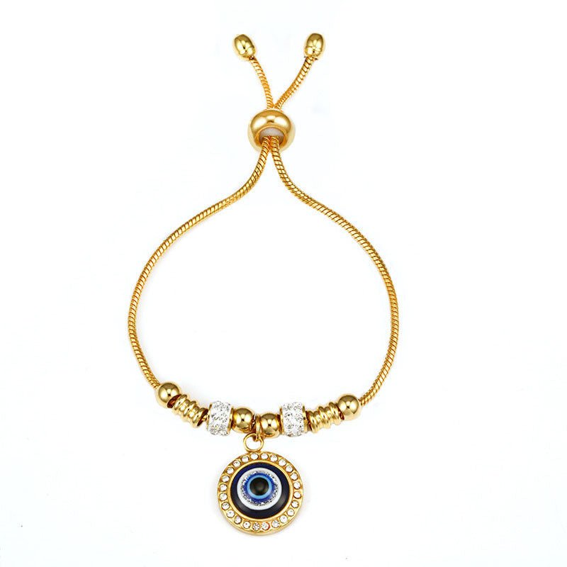 Bracelet Protecteur en Acier Titane Orné d’un Charme Œil Protecteur – Élégance et Symbolisme - KadooKadooŒil Doré du SoleilCJSL214688601AZMykadoo.shop