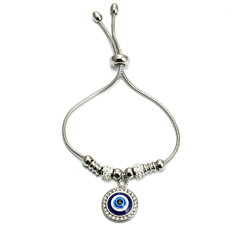Bracelet Protecteur en Acier Titane Orné d’un Charme Œil Protecteur – Élégance et Symbolisme - KadooKadooŒil protecteur ArgentéCJSL214688605EVMykadoo.shop