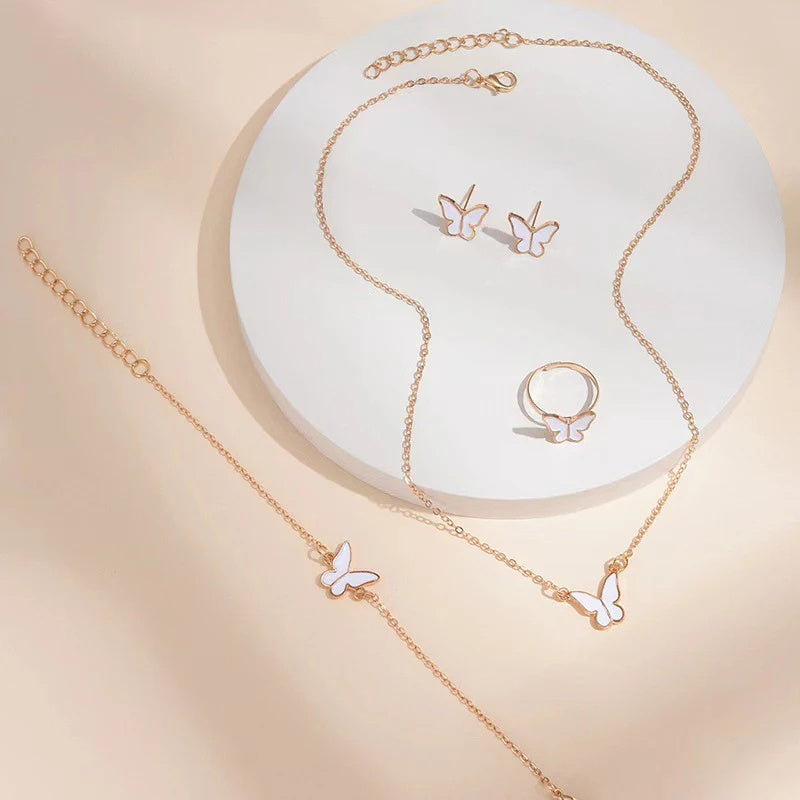 Coffret de Bijoux 5 Pièces - Ensemble Papillon Élégant