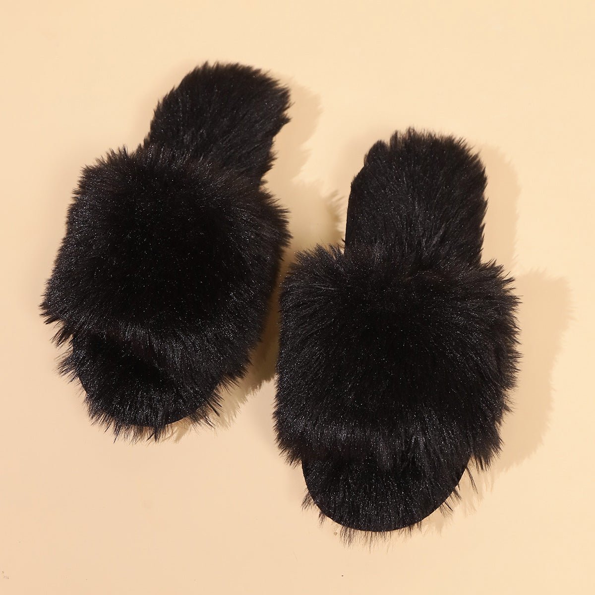 Chaussons d'Hiver en Peluche à Bout Ouvert – Pantoufles Moelleuses Unisexes pour la Maison - KadooKadooNoirCJNS214106606FUMykadoo.shopPantoufles