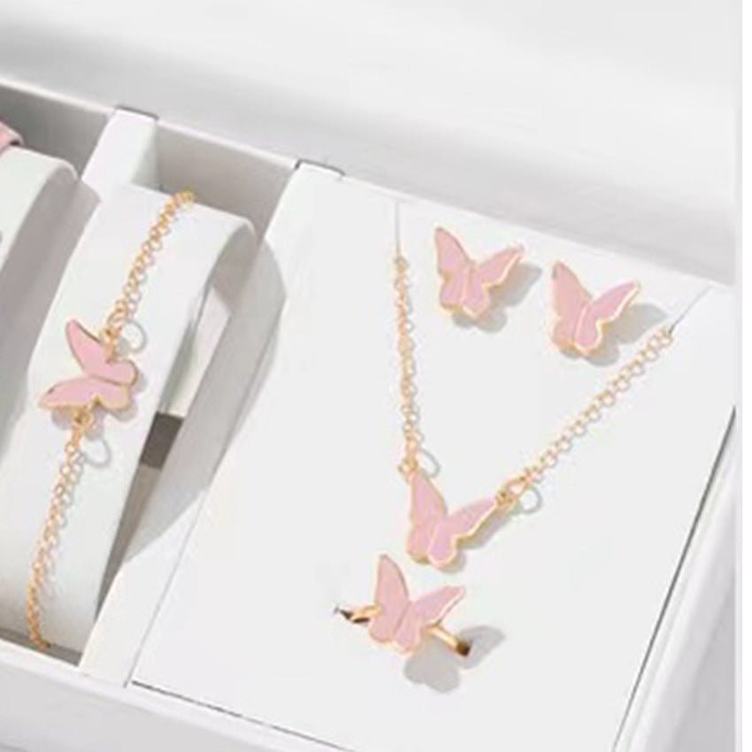 Coffret de Bijoux 5 Pièces - Ensemble Papillon Élégant - KadooKadooÉclat Papillon RoseCJLX203849303CXMykadoo.shopBoucles d'oreilles