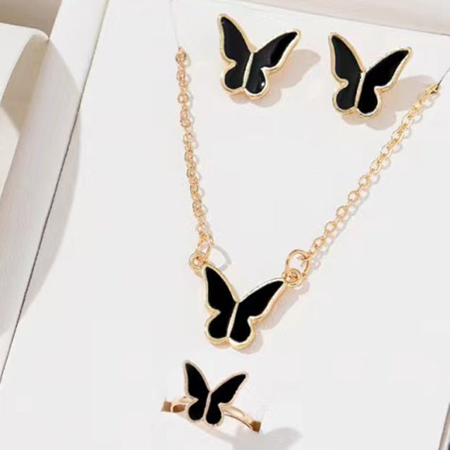 Coffret de Bijoux 5 Pièces - Ensemble Papillon Élégant - KadooKadooÉclat Papillon NoirCJLX203849301AZMykadoo.shopBoucles d'oreilles