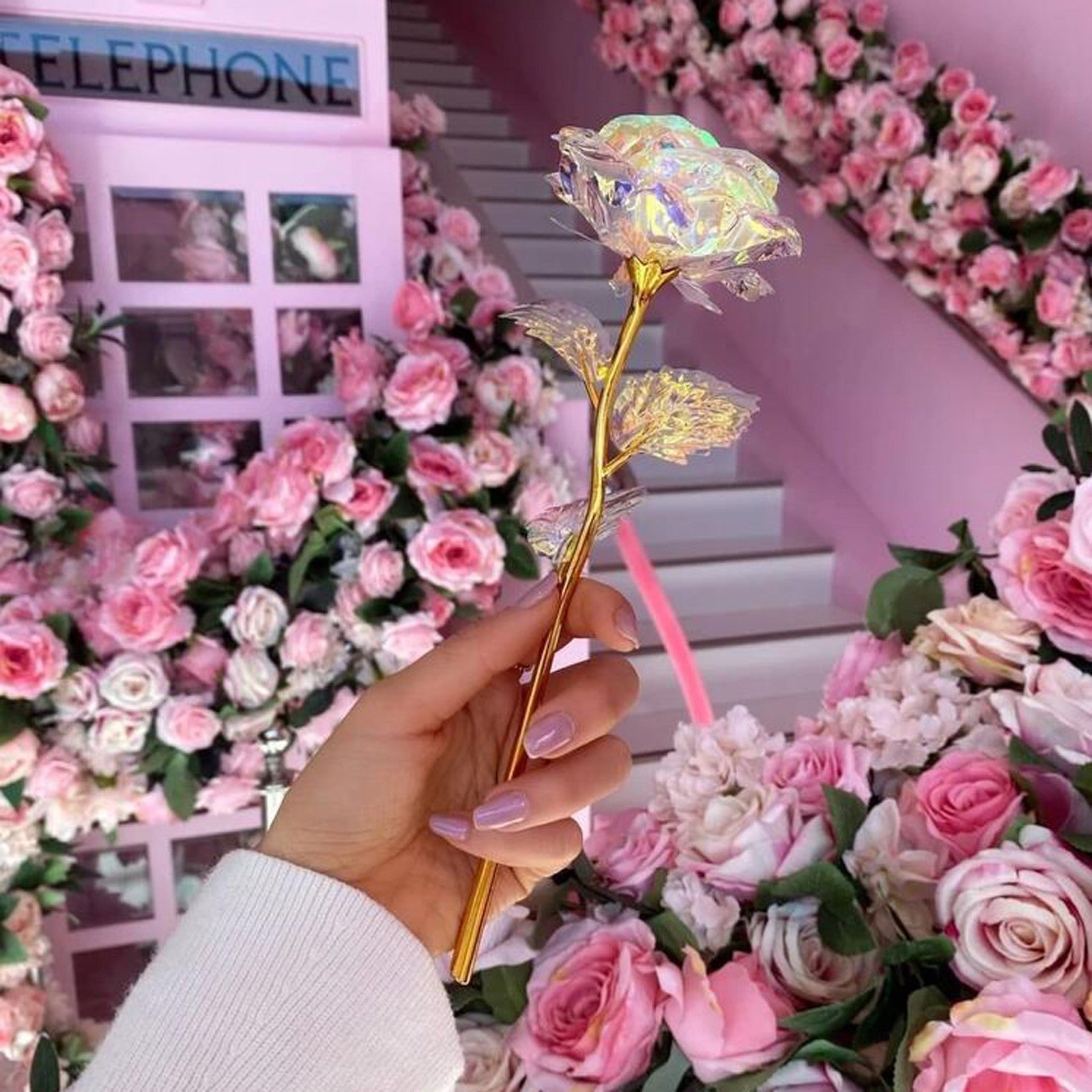 Ensemble de 10 Roses Artificielles Cristallines - Éclat et Élégance pour Vos Moments Spéciaux - KadooKadoo10 PiècesCJJT138179901AZMykadoo.shopFleure décorative
