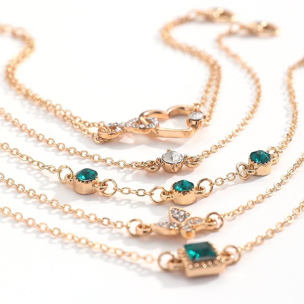 Ensemble de Bracelets Cristal 5 Pièces - Luxe et Chic Personnalisé - KadooKadooArgentCJSL201832902BYMykadoo.shopBracelet