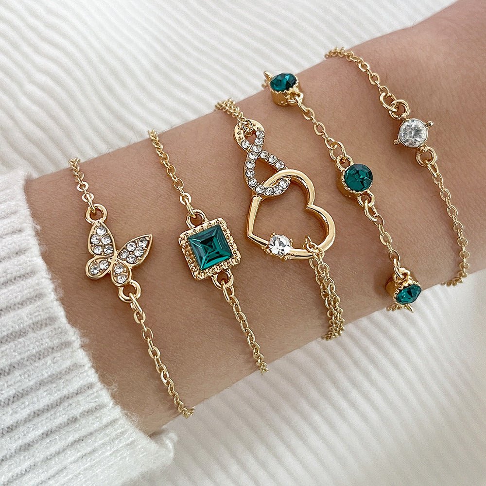 Ensemble de Bracelets Cristal 5 Pièces - Luxe et Chic Personnalisé - KadooKadooOrCJSL201832901AZMykadoo.shopBracelet