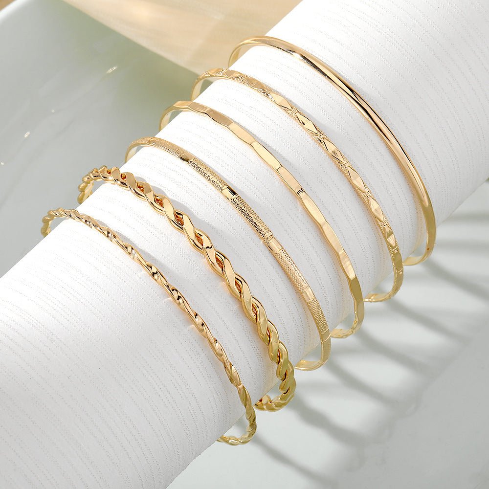 Ensemble de Bracelets Joncs - Élégance Géométrique et Style Féminin - KadooKadooOrCJSL200848301AZMykadoo.shopBracelet