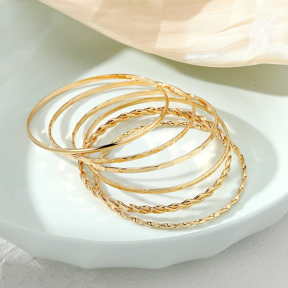 Ensemble de Bracelets Joncs - Élégance Géométrique et Style Féminin - KadooKadooOrCJSL200848301AZMykadoo.shopBracelet