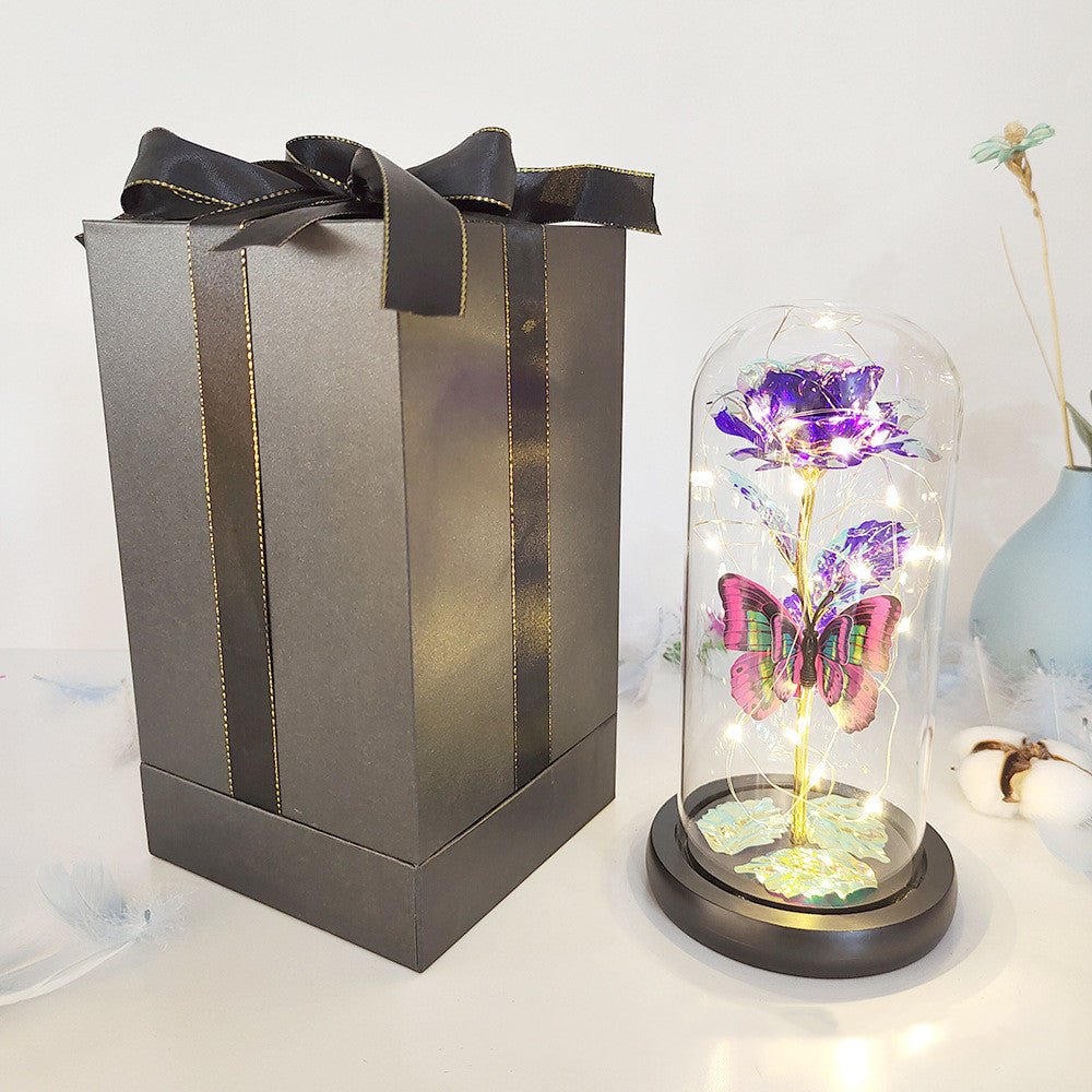 Éternelle Rose Illuminée : Le Cadeau Romantique Idéal avec Lumière LED - KadooKadooVioletCJJT172486006FUMykadoo.shopFleure décorative