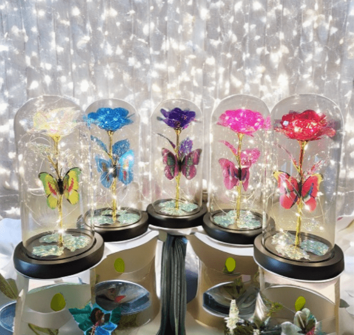 Éternelle Rose Illuminée : Le Cadeau Romantique Idéal avec Lumière LED - KadooKadooRougeCJJT172486004DWMykadoo.shopFleure décorative