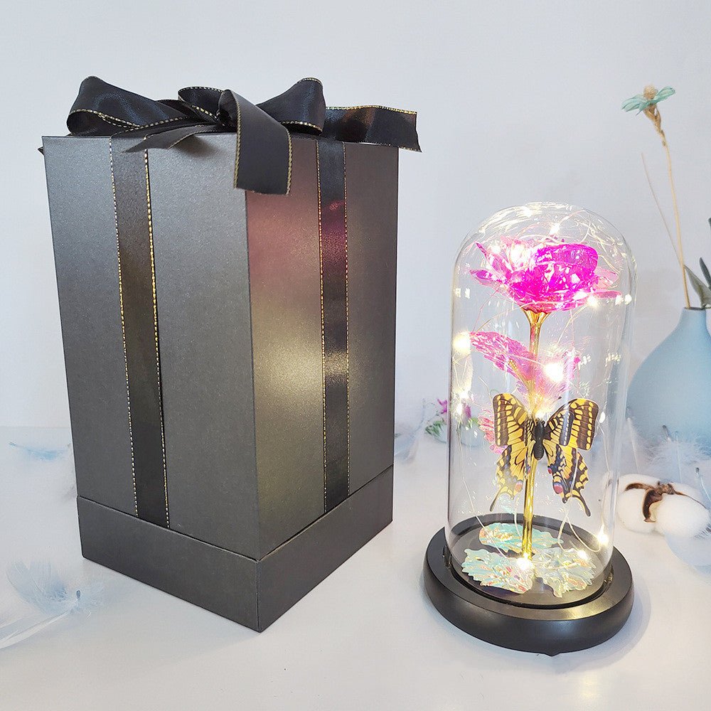 Éternelle Rose Illuminée : Le Cadeau Romantique Idéal avec Lumière LED - KadooKadooRoseCJJT172486010JQMykadoo.shopFleure décorative
