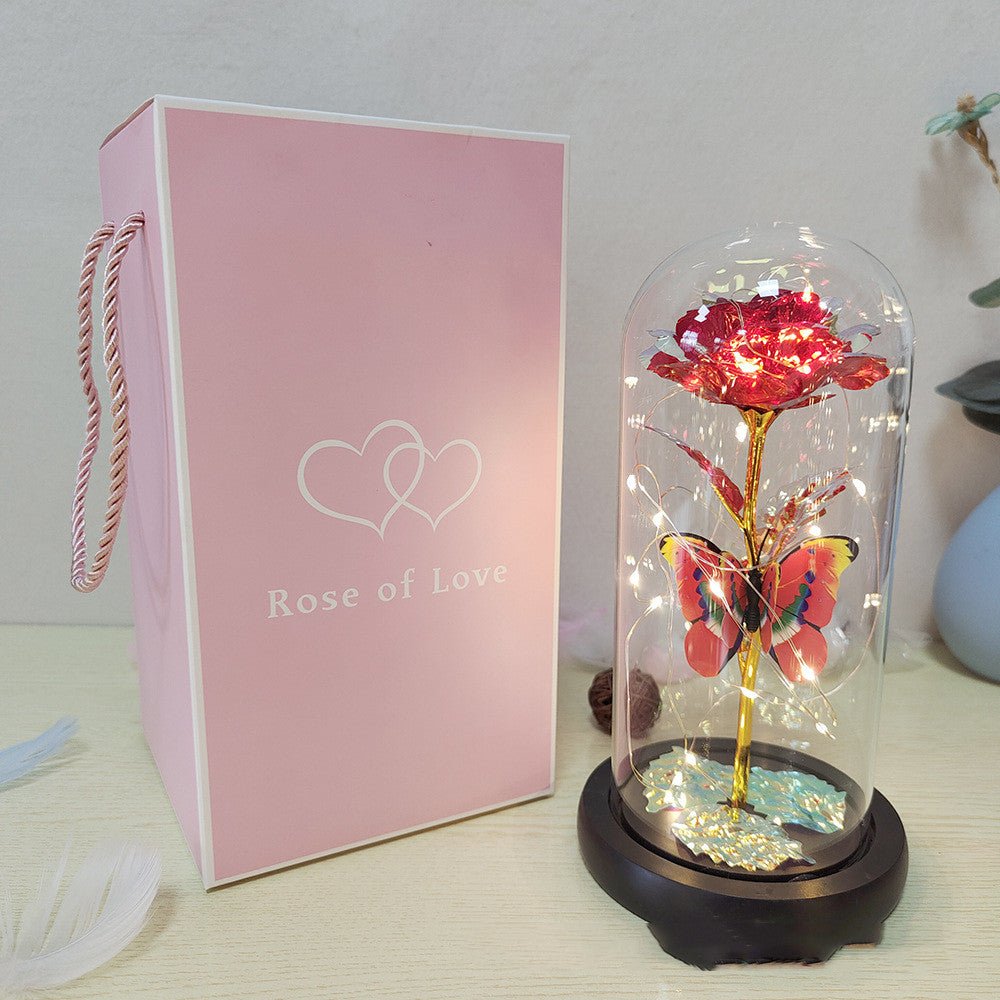 Éternelle Rose Illuminée : Le Cadeau Romantique Idéal avec Lumière LED - KadooKadooRougeCJJT172486003CXMykadoo.shopFleure décorative