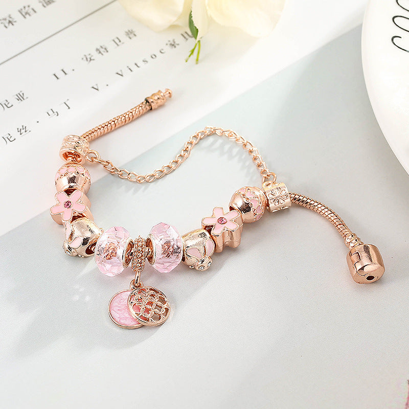 Bracelet en Or Rose Géométrique - Élégance pour Femmes