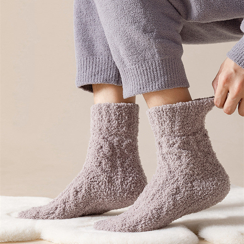 Chaussettes Hiver Douces en Velours Corail – Chaleur et Confort pour la Maison