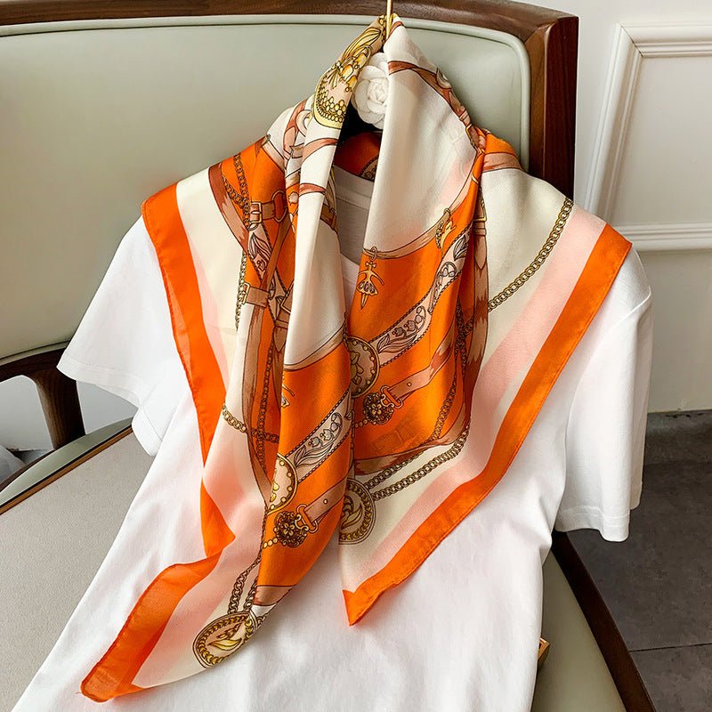 Foulards en Soie Imprimés – Élégance Automnale pour Vos Événements - KadooKadooOrange claireCJWJ158657901AZMykadoo.shopFoulard