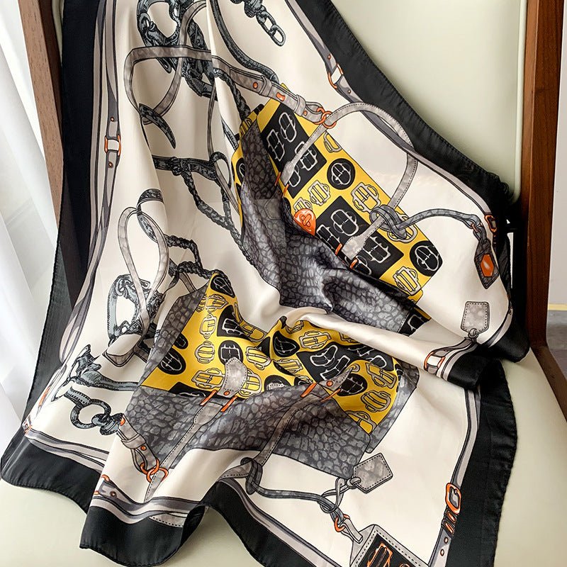 Foulards en Soie Imprimés – Élégance Automnale pour Vos Événements - KadooKadooNoirCJWJ158657903CXMykadoo.shopFoulard