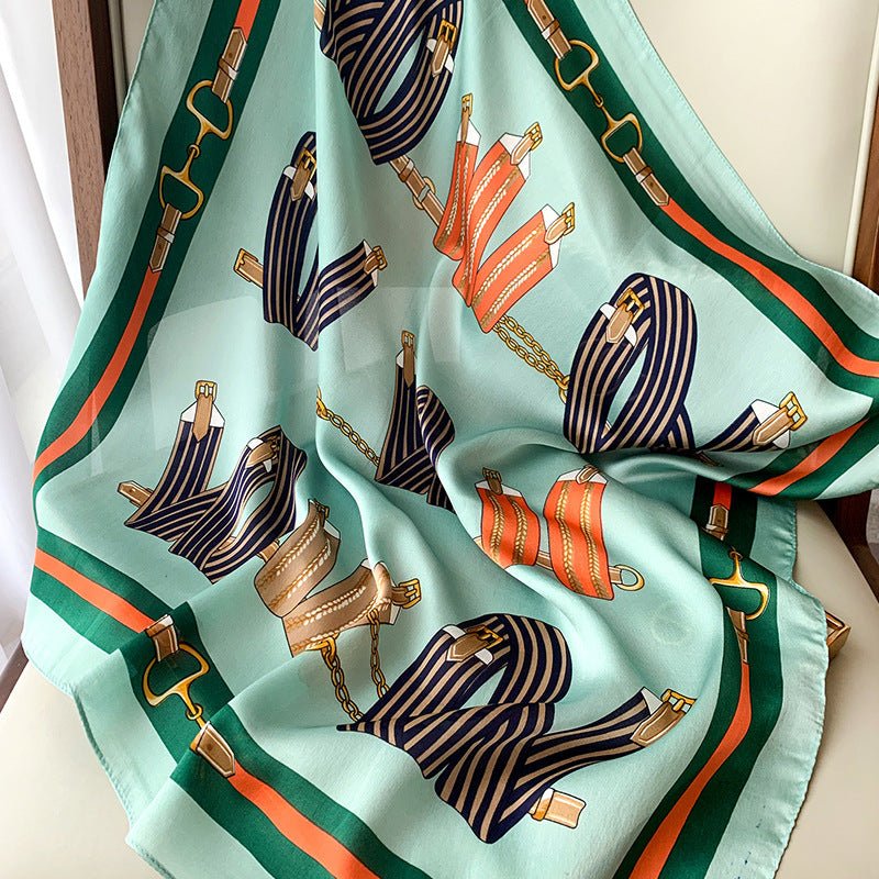Foulards en Soie Imprimés – Élégance Automnale pour Vos Événements - KadooKadooBleu cielCJWJ158657905EVMykadoo.shopFoulard