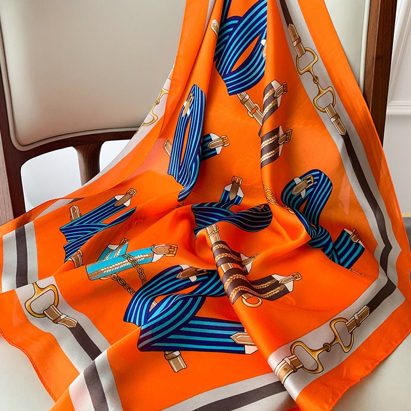 Foulards en Soie Imprimés – Élégance Automnale pour Vos Événements - KadooKadooOrangeCJWJ158657906FUMykadoo.shopFoulard