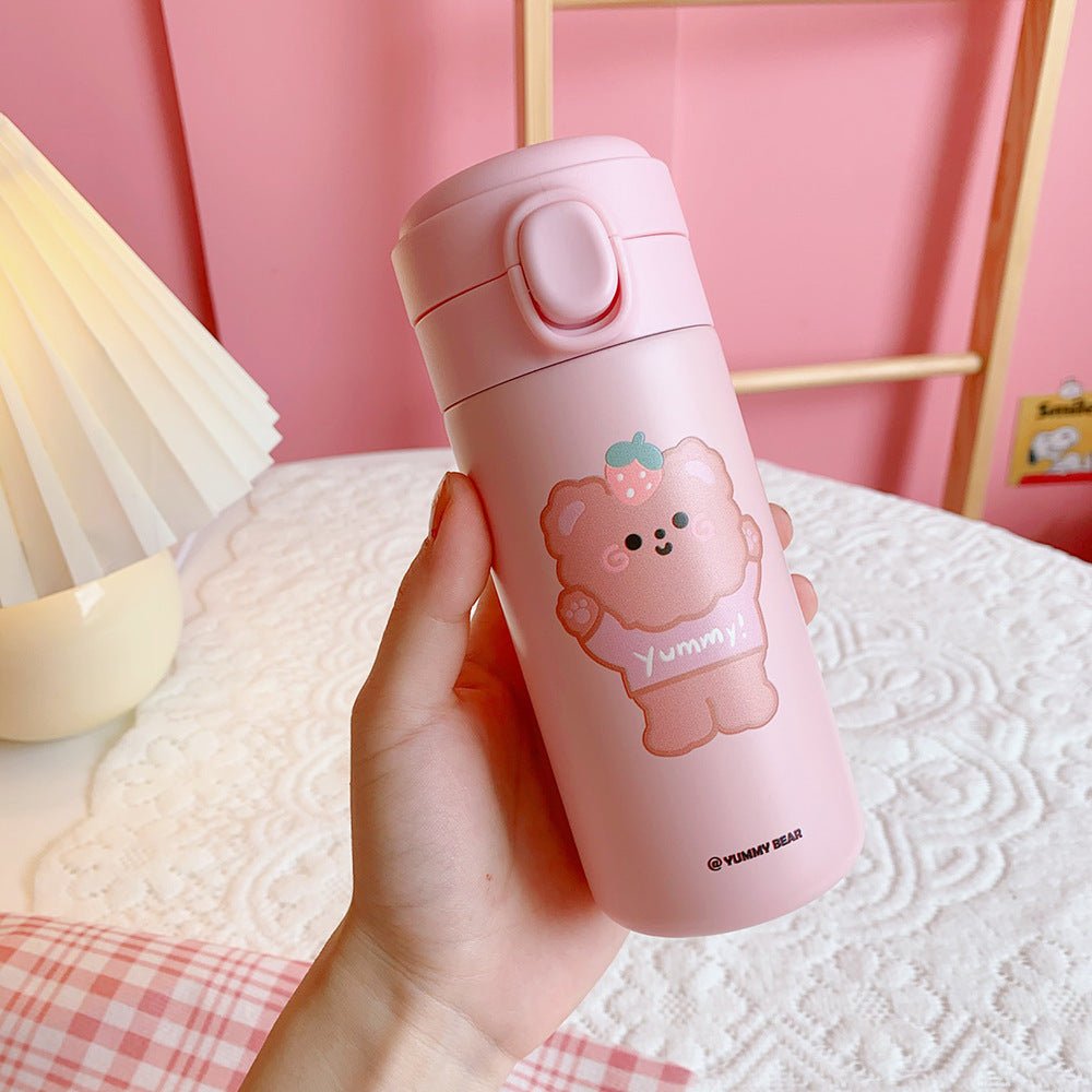 Mug Portable Petit Ours Simple – L'Accessoire Mignon et Pratique pour Vos Boissons - KadooKadooCâlin d'Ourson RoseCJJJCFHS02330 - Pink bear - 300mlMykadoo.shopMug