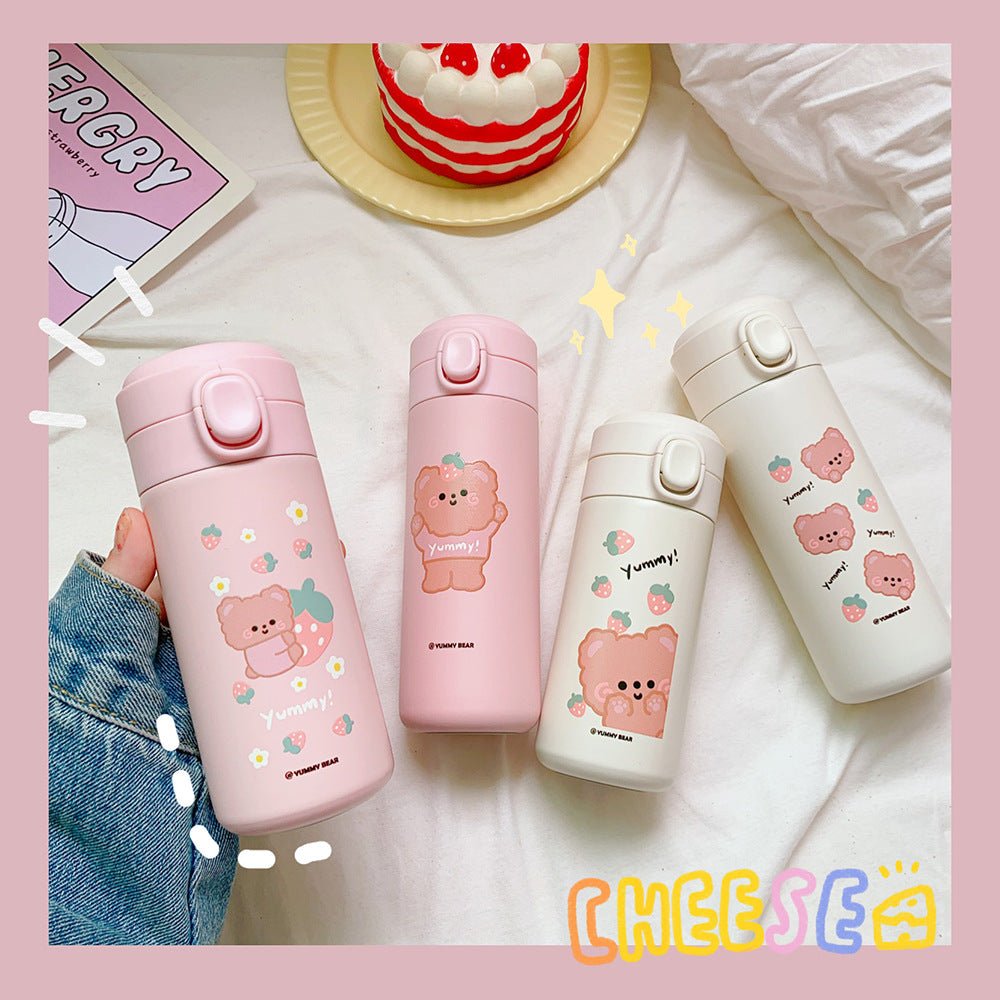 Mug Portable Petit Ours Simple – L'Accessoire Mignon et Pratique pour Vos Boissons - KadooKadooDuo d'Oursons RosesCJJJCFHS02330 - Pink 2 bears - 300mlMykadoo.shopMug