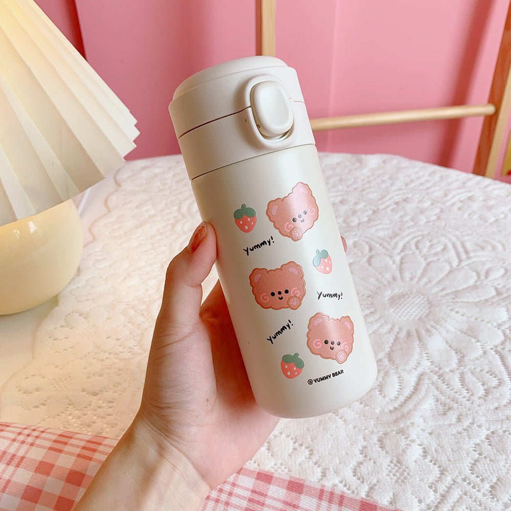 Mug Portable Petit Ours Simple – L'Accessoire Mignon et Pratique pour Vos Boissons - KadooKadooDouceur en Trio BlancCJJJCFHS02330 - White 3 bears - 300mlMykadoo.shopMug