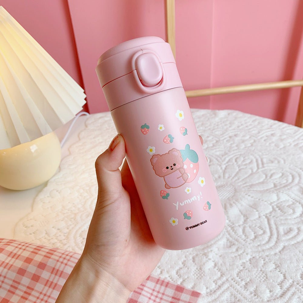 Mug Portable Petit Ours Simple – L'Accessoire Mignon et Pratique pour Vos Boissons - KadooKadooDuo d'Oursons RosesCJJJCFHS02330 - Pink 2 bears - 300mlMykadoo.shopMug