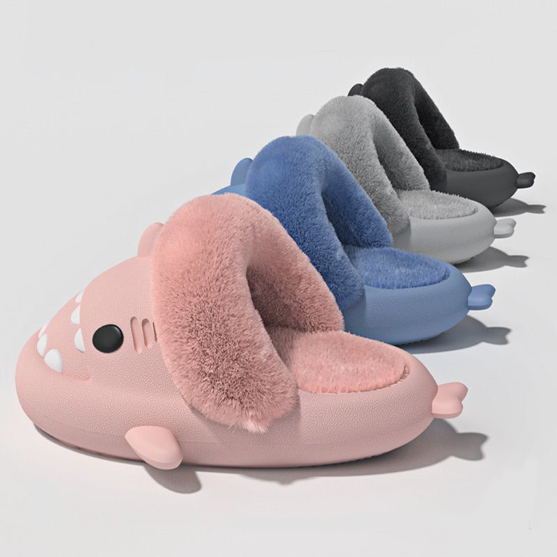 Pantoufles Requin Hiver Amovibles et Chaudes – Chaussons Unisexes Confortables pour la Maison - KadooKadooNoirCJNS1569674 - Distant mountain grey - 36to37Mykadoo.shopPantoufles