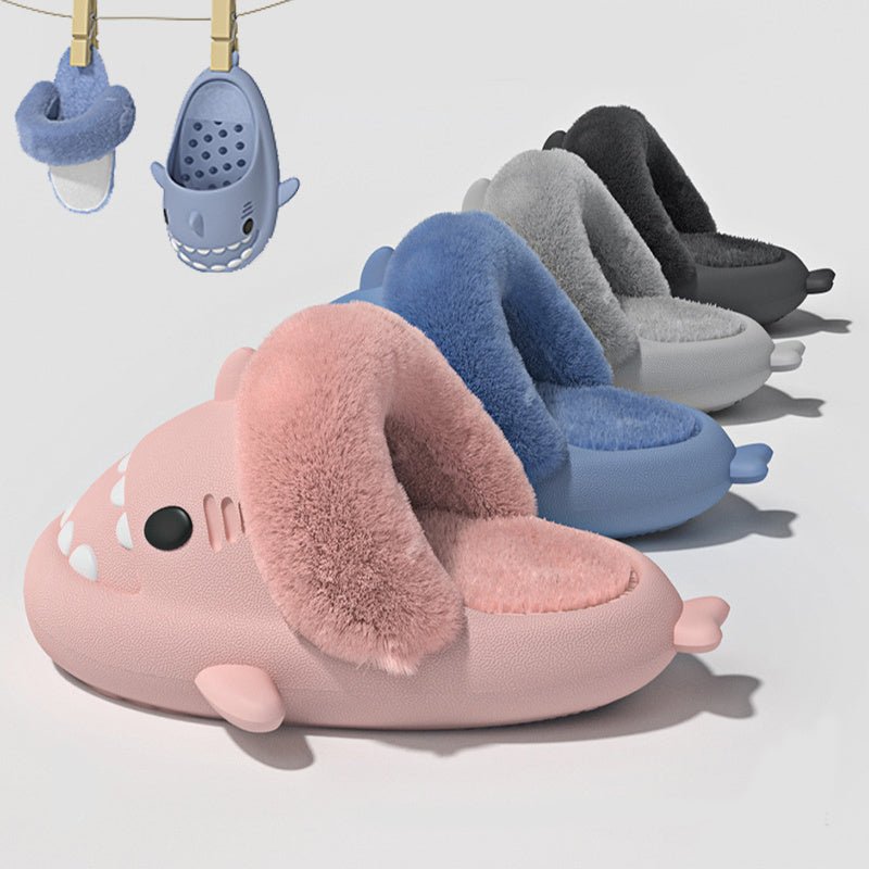 Pantoufles Requin Hiver Amovibles et Chaudes – Chaussons Unisexes Confortables pour la Maison - KadooKadooNoirCJNS1569674 - Distant mountain grey - 36to37Mykadoo.shopPantoufles