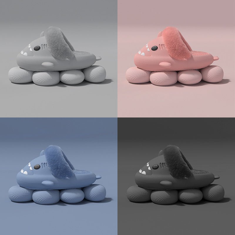 Pantoufles Requin Hiver Amovibles et Chaudes – Chaussons Unisexes Confortables pour la Maison - KadooKadooNoirCJNS1569674 - Distant mountain grey - 36to37Mykadoo.shopPantoufles