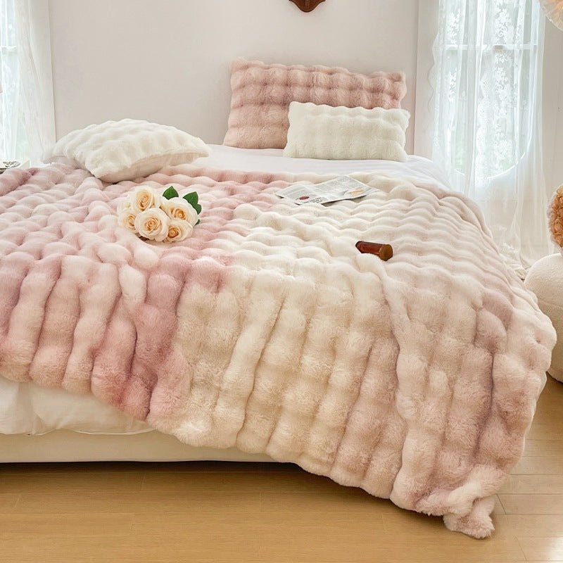 Plaid en Velours Angora – L'Incontournable de la Douceur et du Luxe - KadooKadooVert argentéCJYD204886946TGMykadoo.shopPlaide