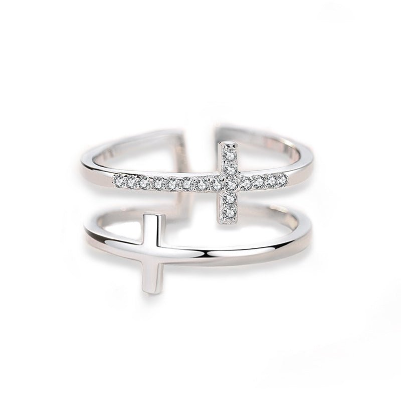 Reflet de Croix Miniature Cuivre Incrusté Zircon - KadooKadooPlatinumCJLX119831401AZMykadoo.shopBague