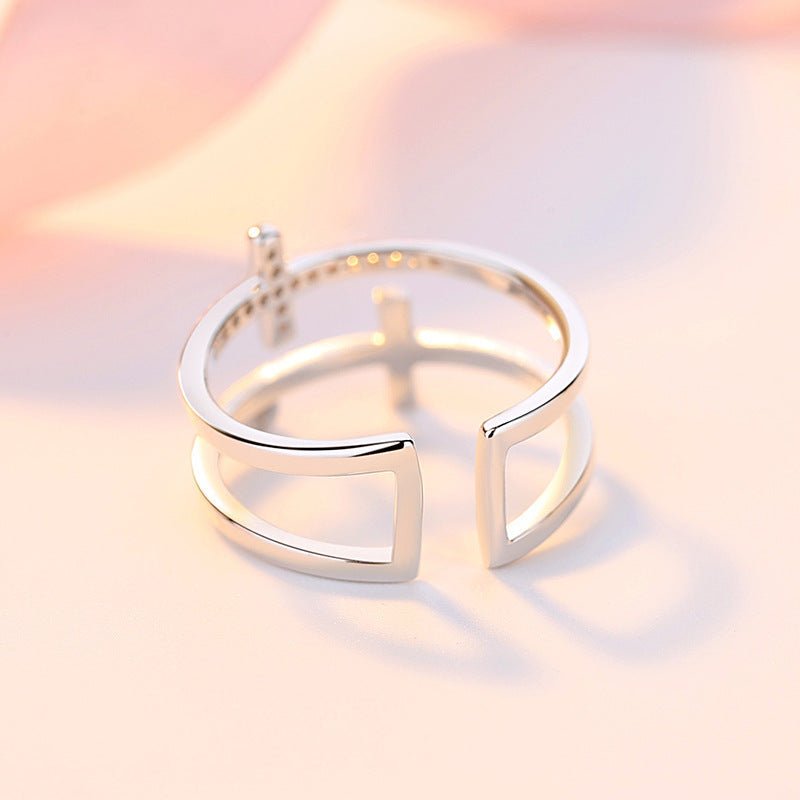 Reflet de Croix Miniature Cuivre Incrusté Zircon - KadooKadooPlatinumCJLX119831401AZMykadoo.shopBague