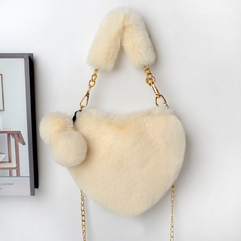 Sac d'Amour en Peluche Douce pour Femmes - KadooKadooBeigeCJNS1619218 - Off whiteMykadoo.shopSac à main