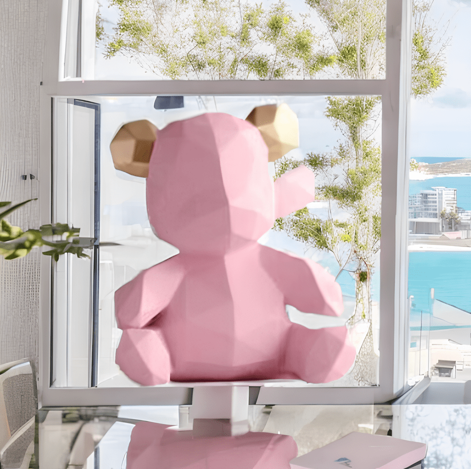 Sculpture Contemporaine Ours Origami – Élégance et Chic pour Votre Intérieur - KadooKadooRoseCJJJJTJT07478 - PinkMykadoo.shopSculpture