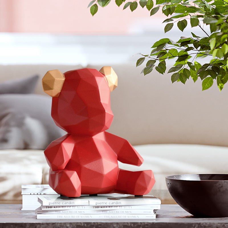 Sculpture Contemporaine Ours Origami – Élégance et Chic pour Votre Intérieur - KadooKadooRougeCJJJJTJT07478 - RedMykadoo.shopSculpture