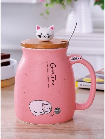 Tasse en Céramique Cartoon Chat – Élégance et Fun au Quotidien - KadooKadooRoseCJJJCFHS01410 - PinkMykadoo.shopTasse