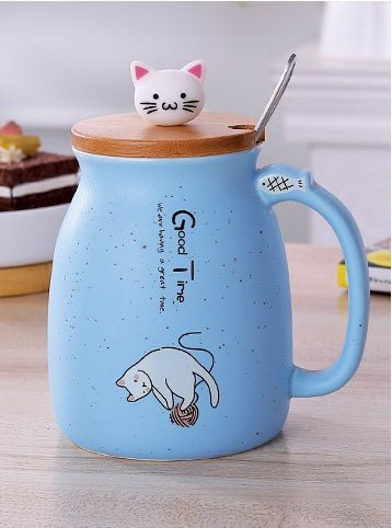 Tasse en Céramique Cartoon Chat – Élégance et Fun au Quotidien - KadooKadooBleuCJJJCFHS01410 - BlueMykadoo.shopTasse