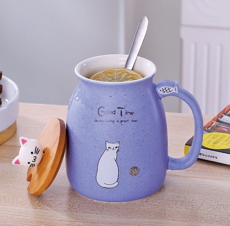 Tasse en Céramique Cartoon Chat – Élégance et Fun au Quotidien - KadooKadooJauneCJJJCFHS01410 - YellowMykadoo.shopTasse