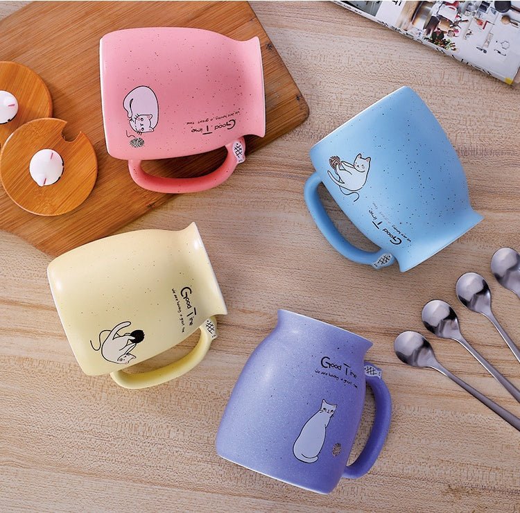 Tasse en Céramique Cartoon Chat – Élégance et Fun au Quotidien - KadooKadooBleuCJJJCFHS01410 - BlueMykadoo.shopTasse